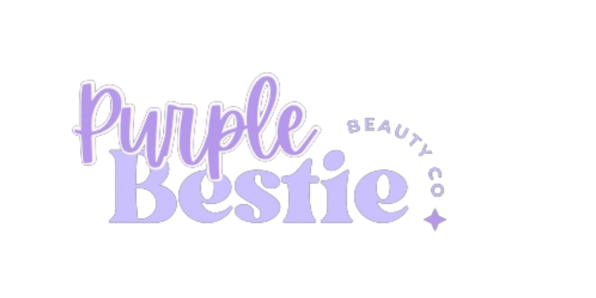 Purple Bestie Beauty Co logo with decorative purple text and a small star graphic.